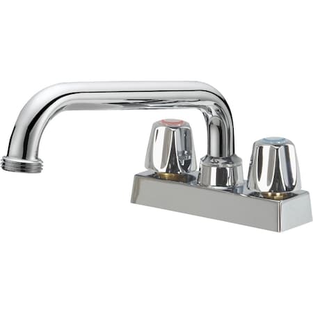 Home Impressions Chrome 4 In. Center Solid Brass, Metal Handle Laundry Faucet FL0K1001CP-JPA1